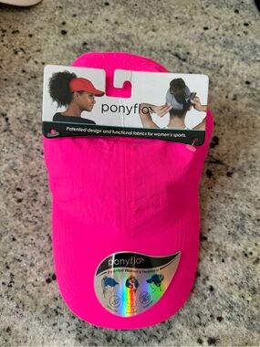 Ponyflo Neon Pink Performance Ponytail Baseball Cap | NWT
